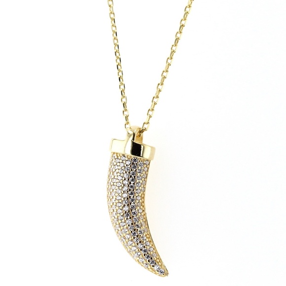 Tooth Pendant Necklace Sterling Silver